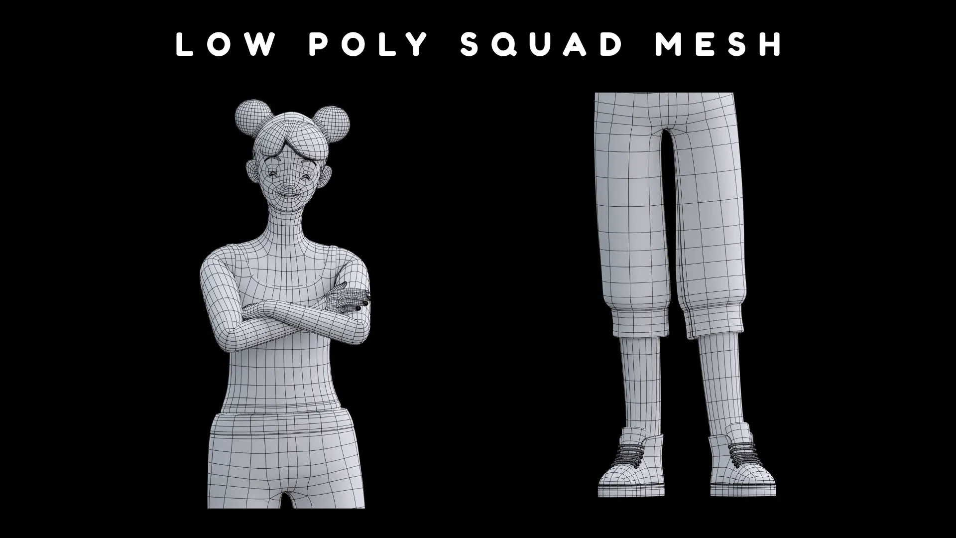 Female LOW POLY QUAD MESH