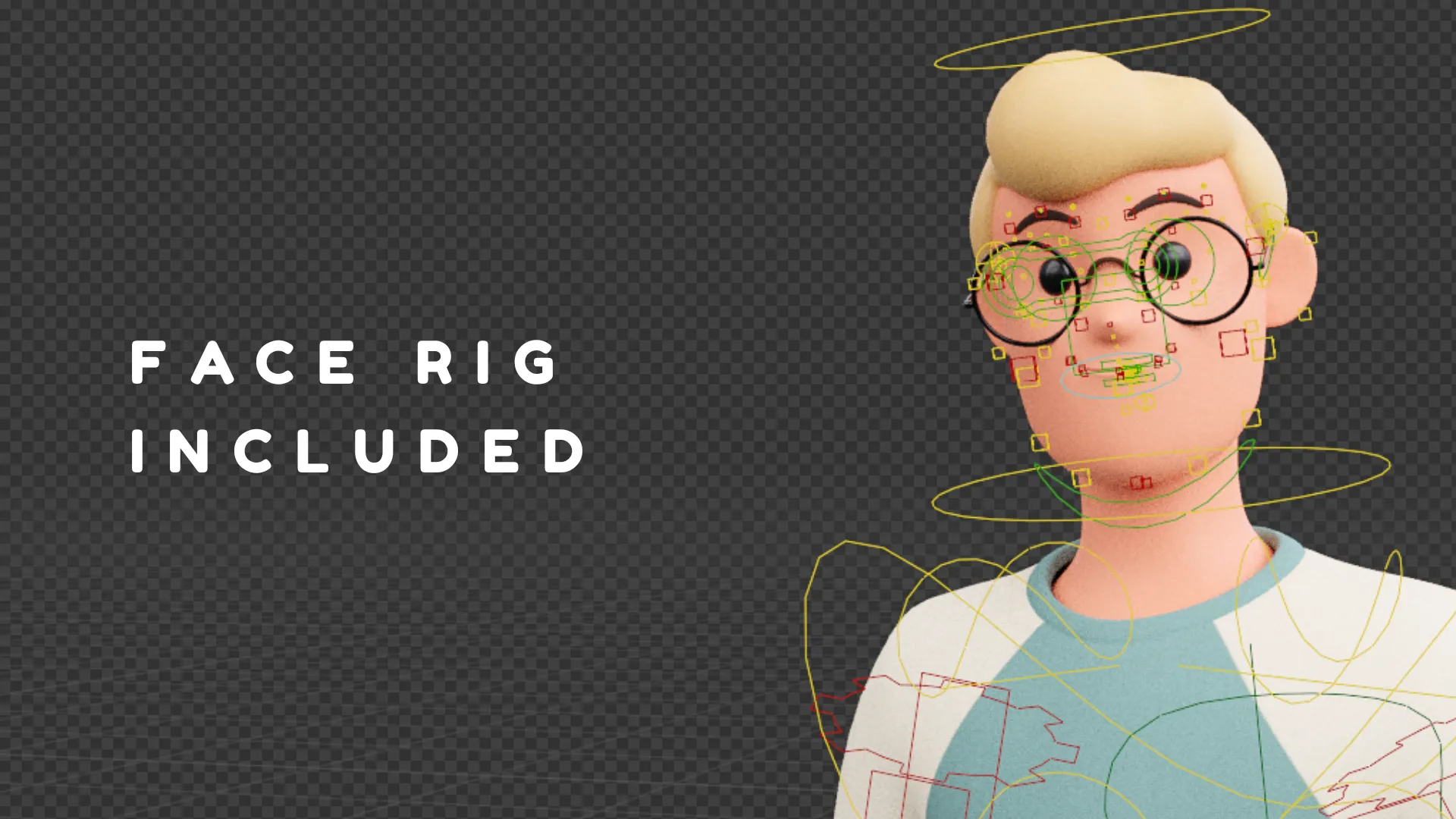 Male FACE RIG INCLUDED