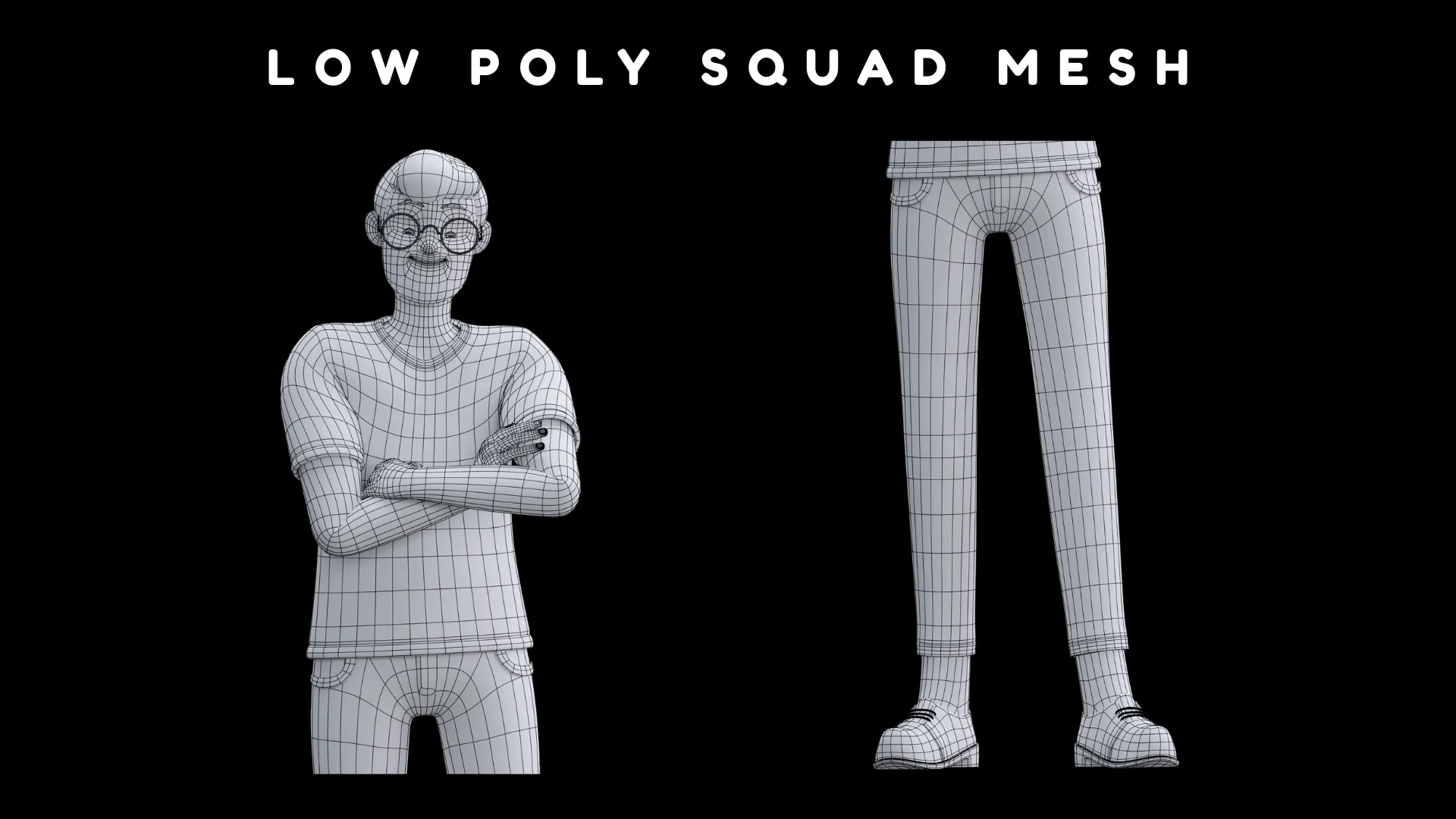 Male LOW POLY QUAD MESH