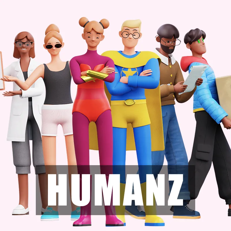 Humanz 3D Cartoon Human Models Pack