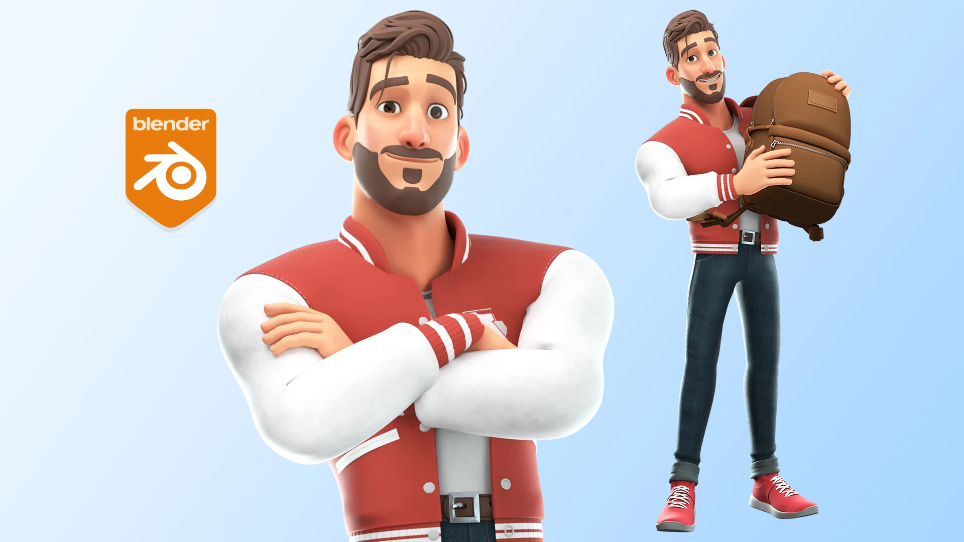 University Student 3D character model hero image