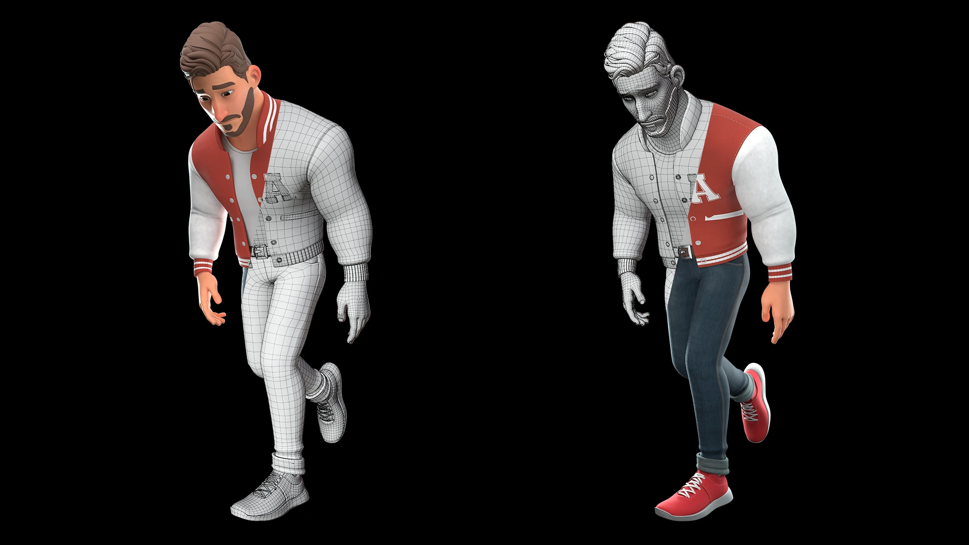 University Student low poly topology