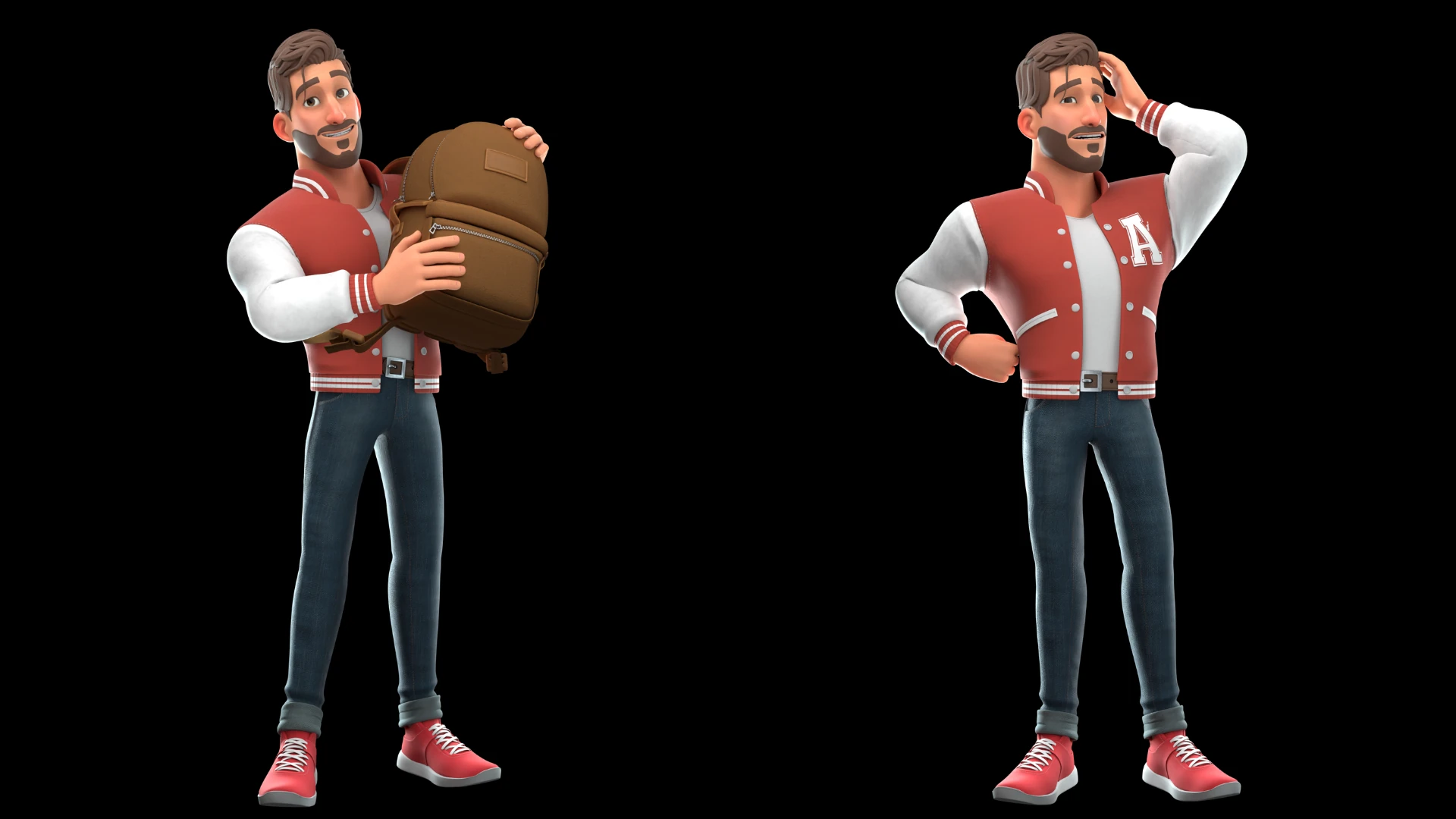 University Student closeup render