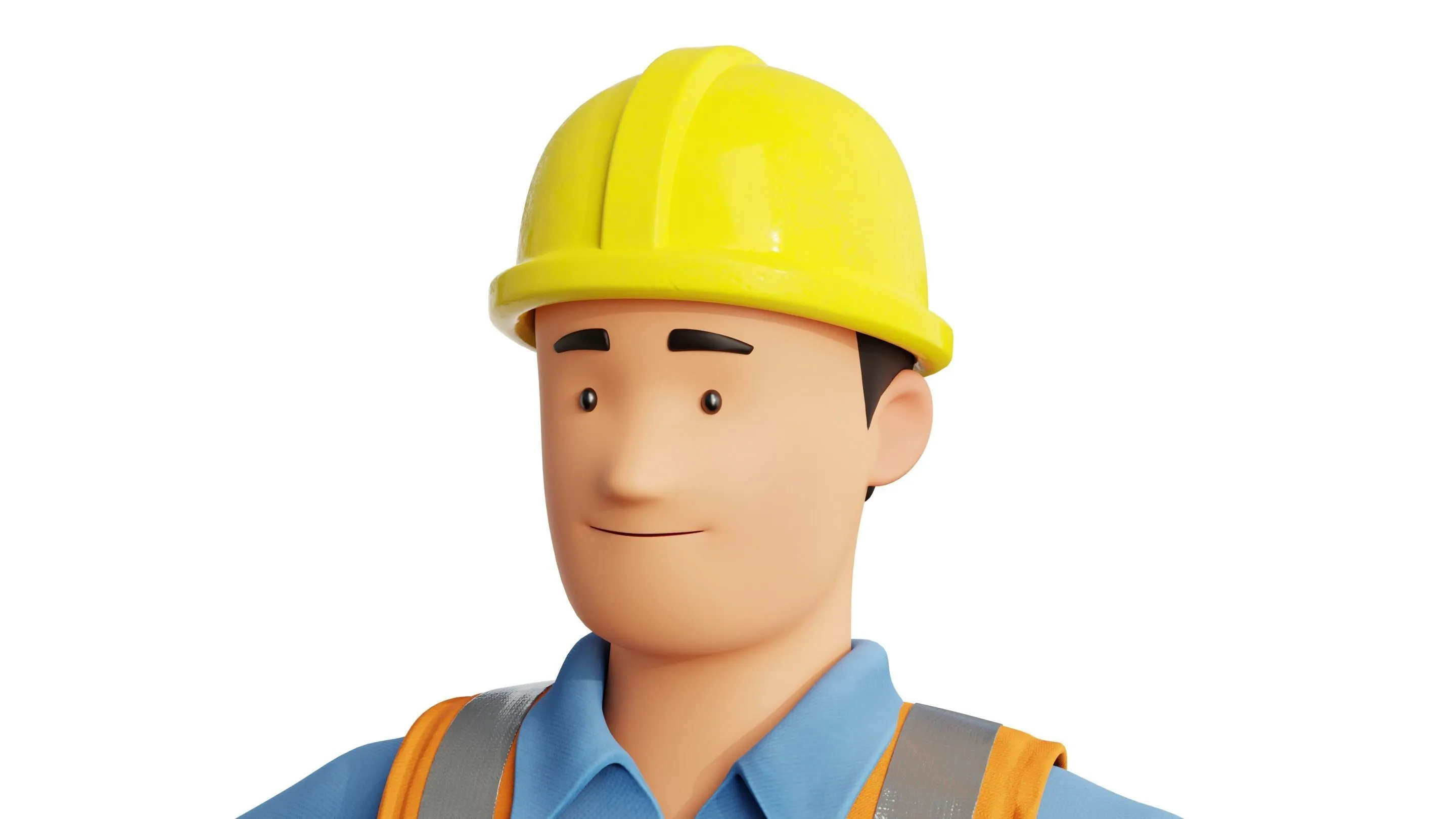 Cartoon Worker Builder Character 3D animation showcase