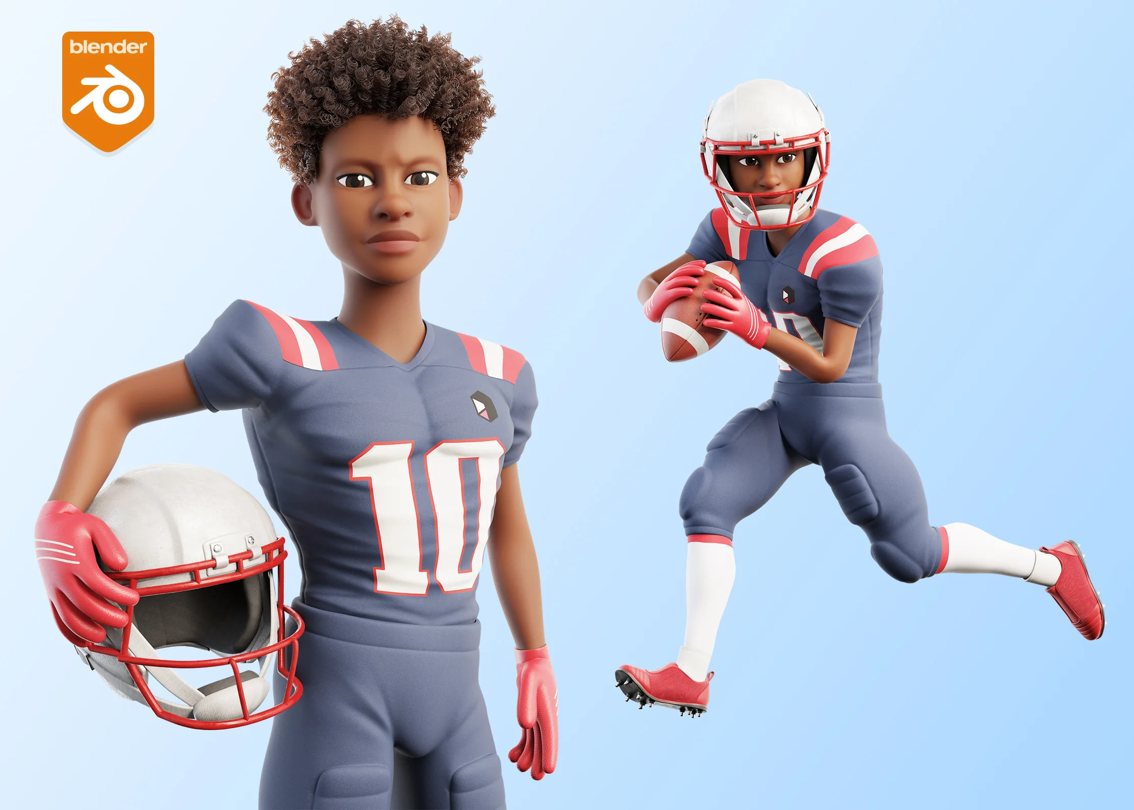 Cartoon NFL Sport Player