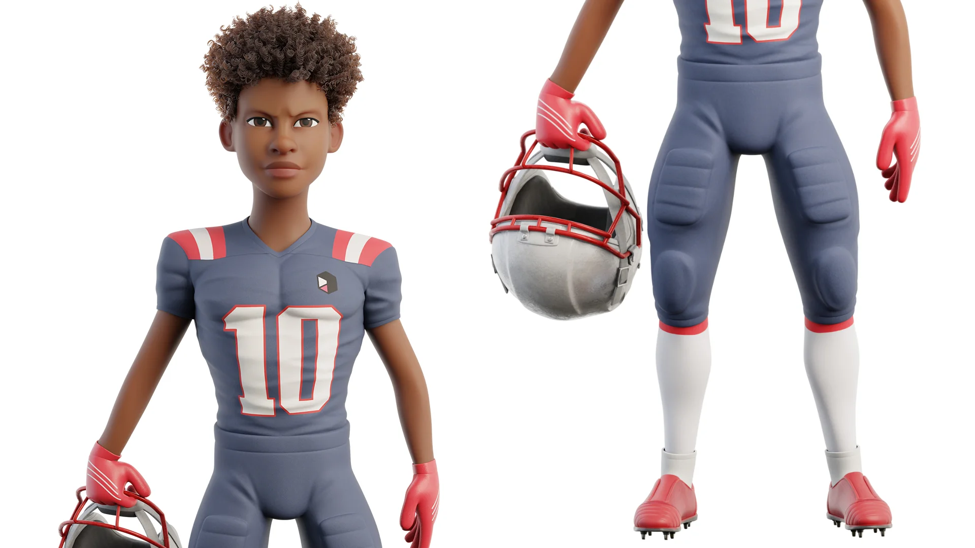 Cartoon Player Model Cartoon NFL Sport Player – 3D Character Model | ThreeDee