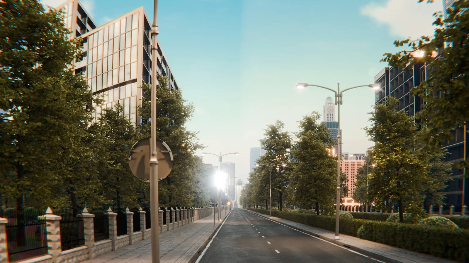Final city environment street render
