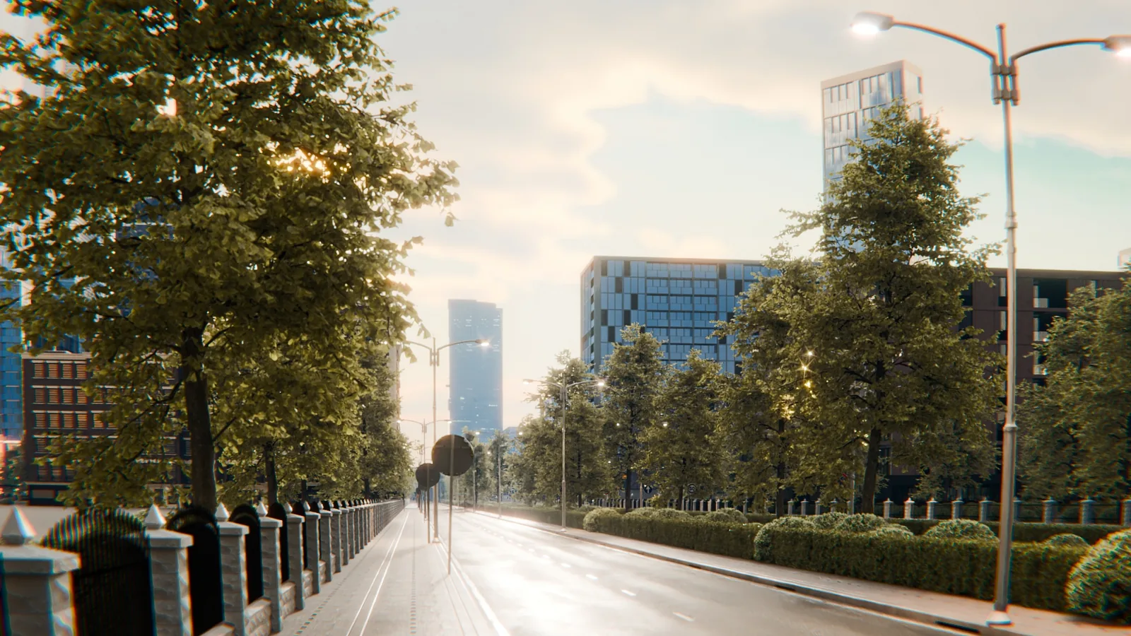 Final city environment street render