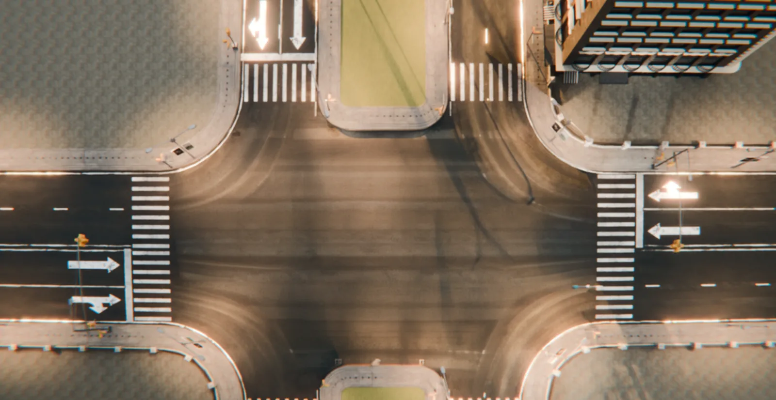 Modular road and intersection layout