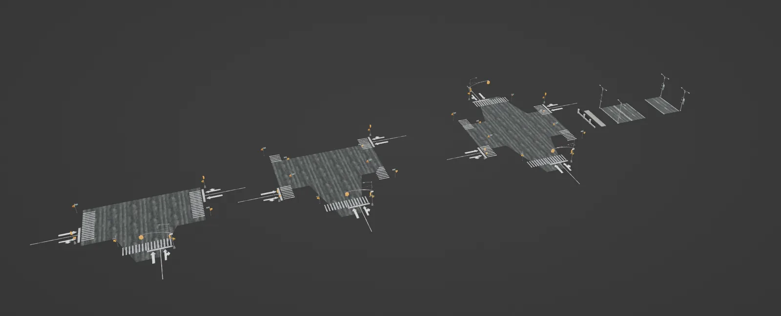Modular road and intersection layout