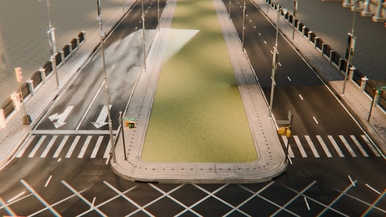 Modular road and intersection layout