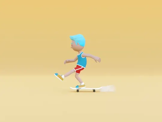 Cartoon skateboarder animation