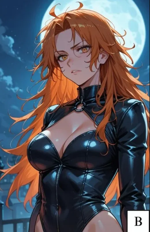 Orange-haired fantasy portrait reference