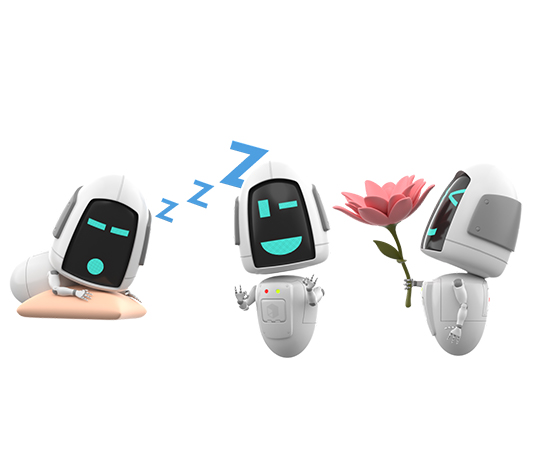 Cartoon robot in various poses