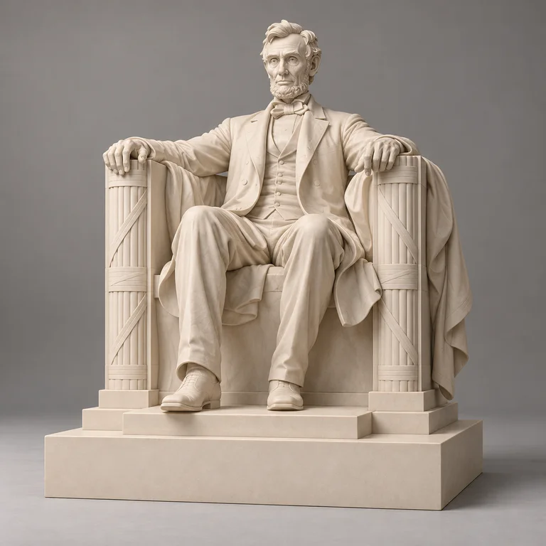 Abraham Lincoln Statue, clay-style reference preview