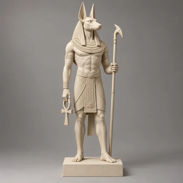 Anubis Statue, clay-style reference preview