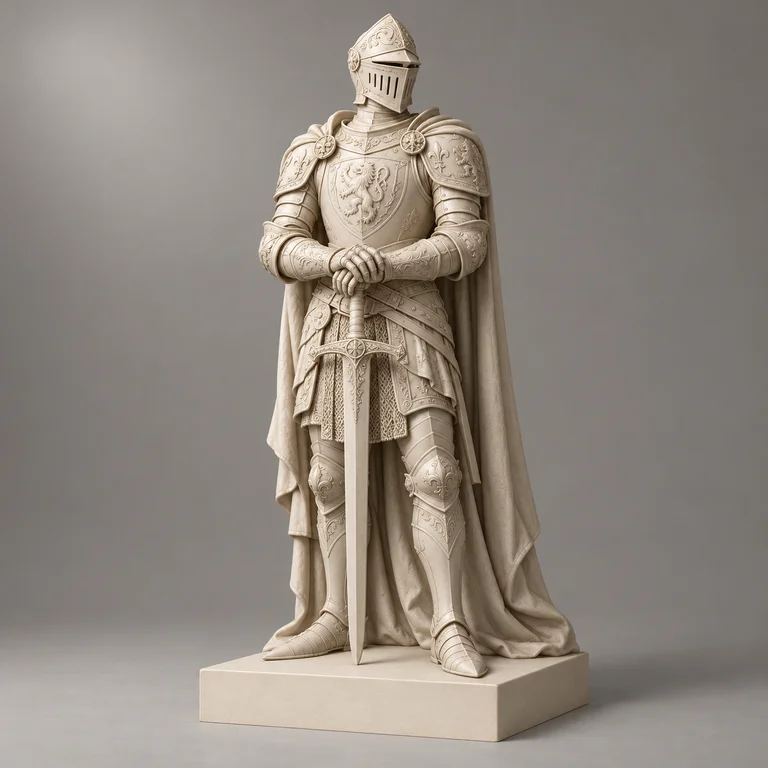 Knight Statue, clay-style reference preview