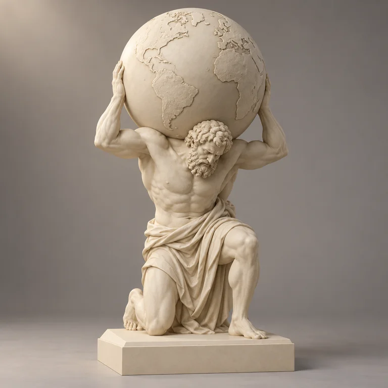 Atlas Statue, clay-style reference preview
