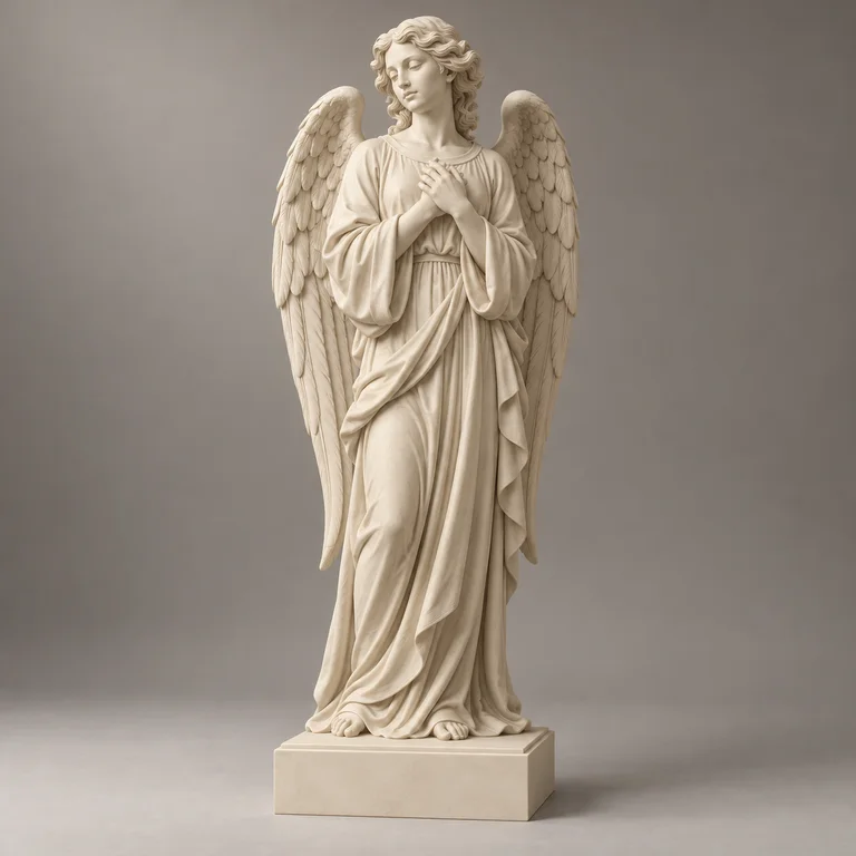 Angel Statue, clay-style reference preview