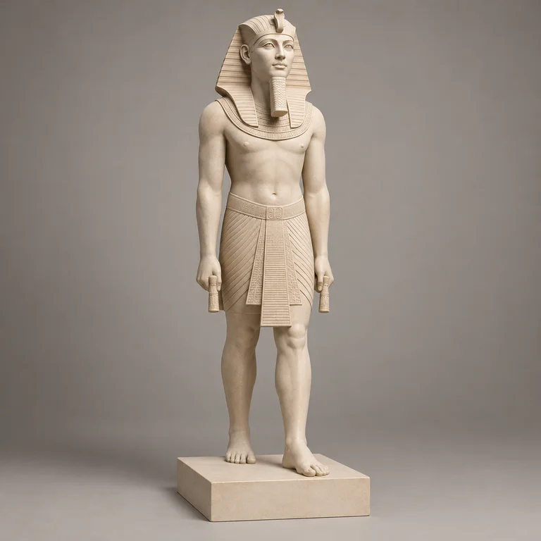 Egyptian Pharaoh Statue, clay-style reference preview
