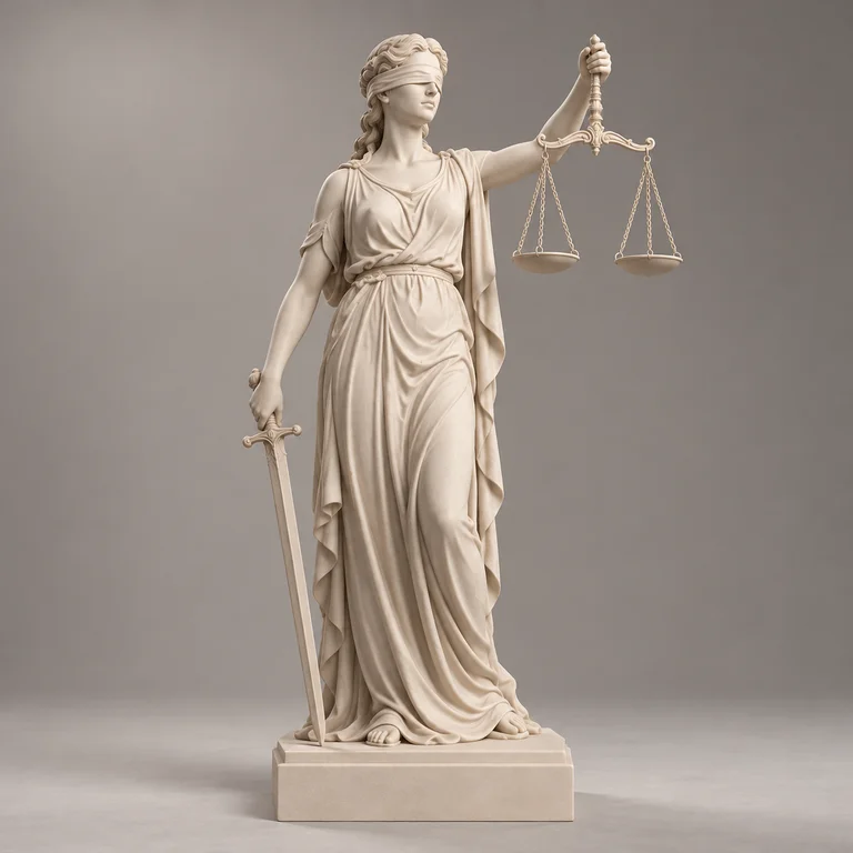 Lady Justice Statue, clay-style reference preview