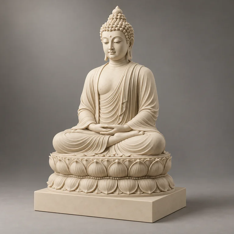 Seated Buddha Statue, clay-style reference preview