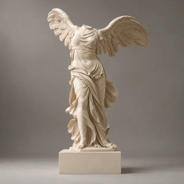 Winged Victory Statue, clay-style reference preview