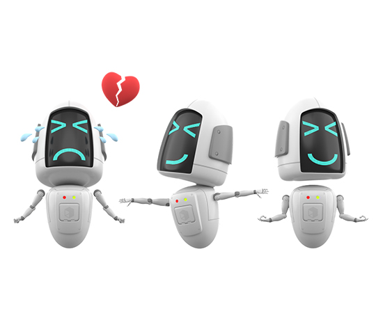 Cartoon robot in various poses