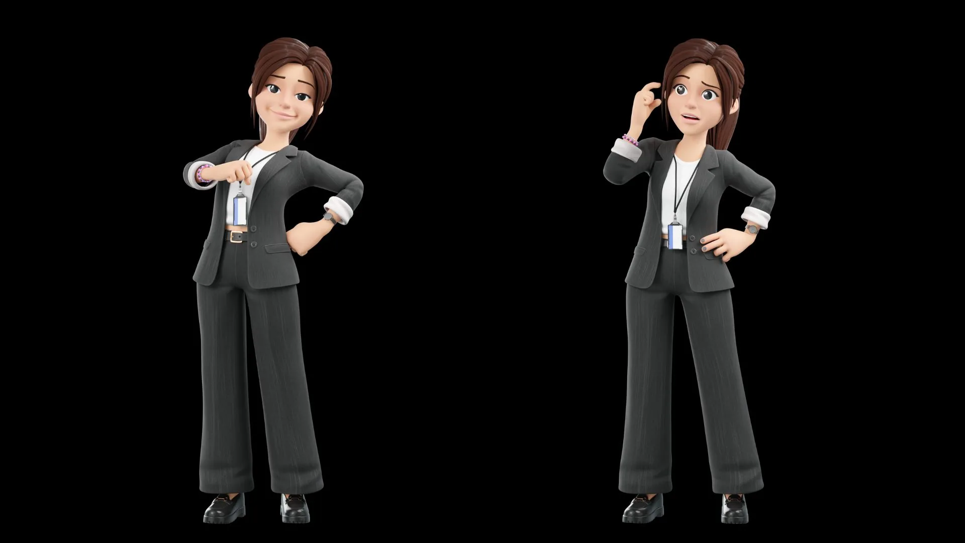 Business Casual Woman expressive office character closeup
