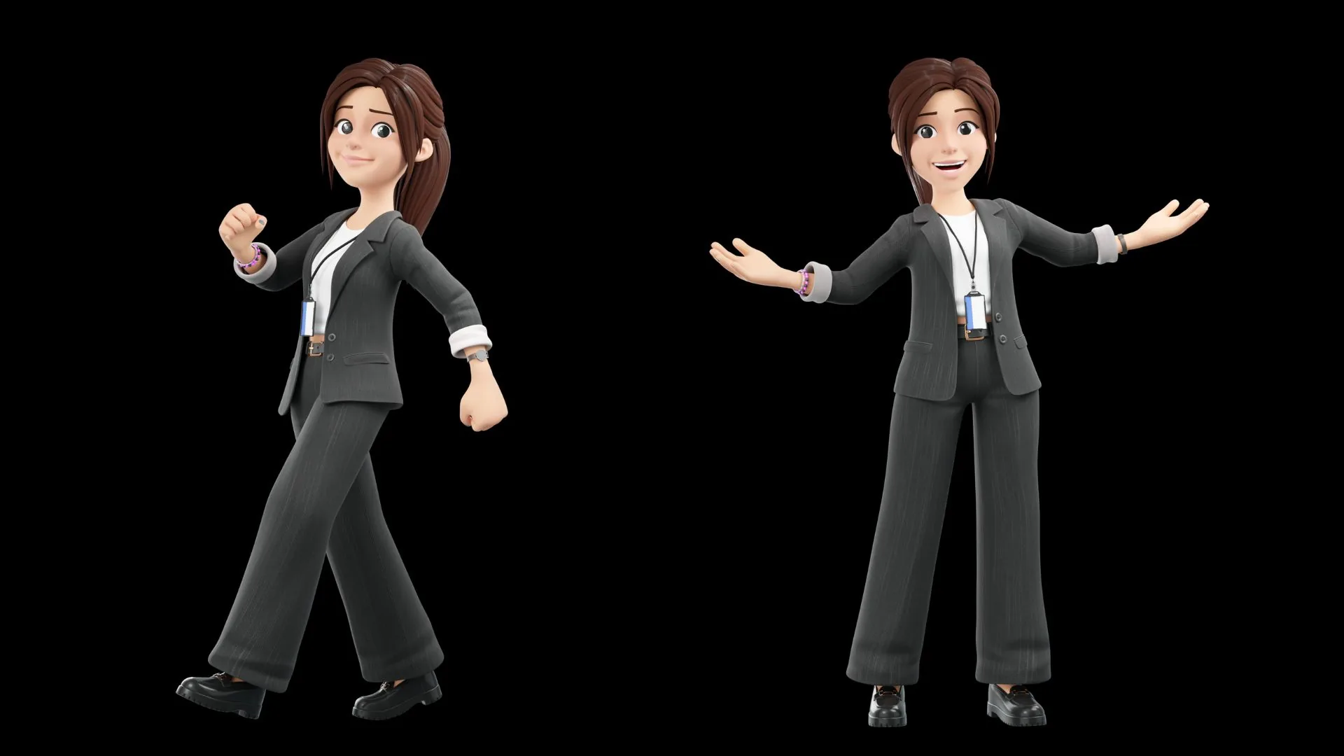 Business Casual Woman polished blazer and face detail
