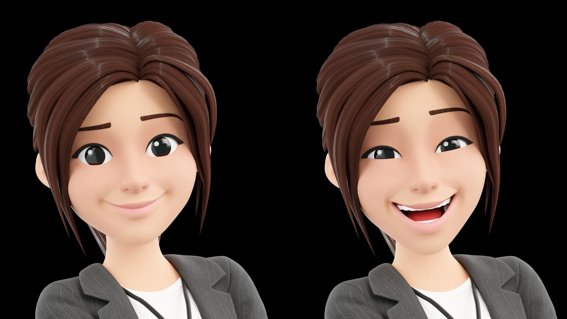 Business Casual Woman facial expression sheet 2