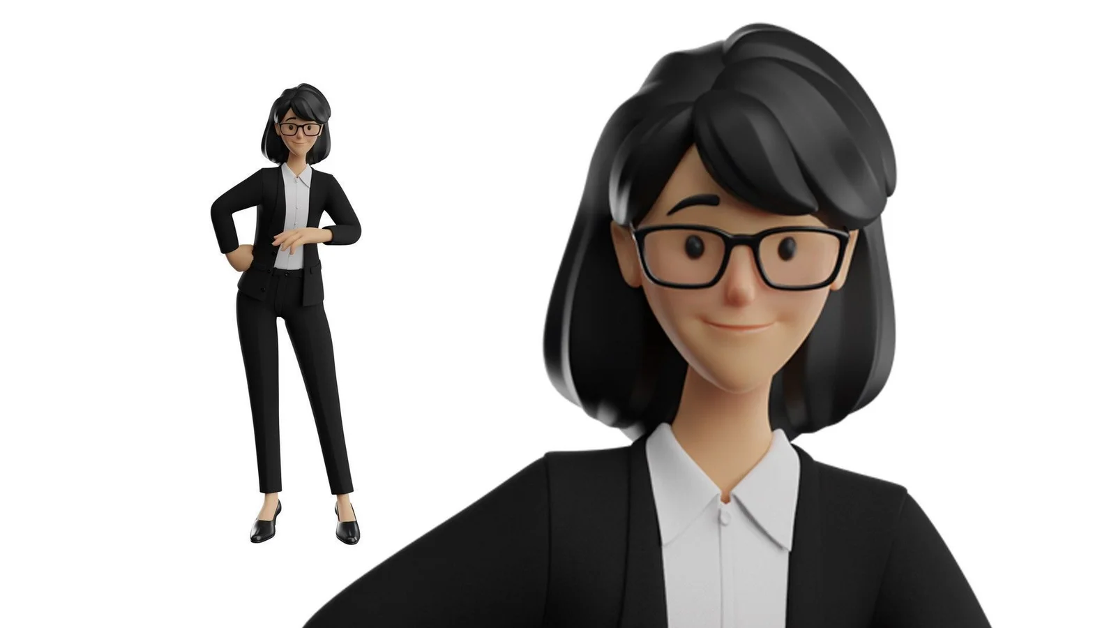 Office Secretary Woman : gros plan du visage avec clin d’œil