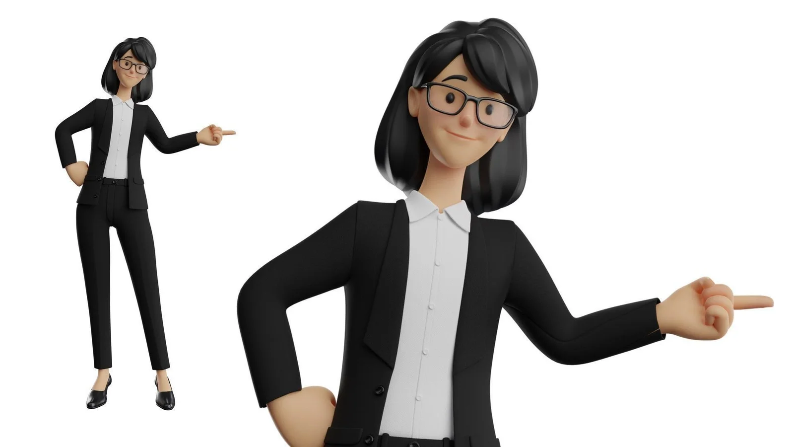 Office Secretary Woman : pointant sur le côté