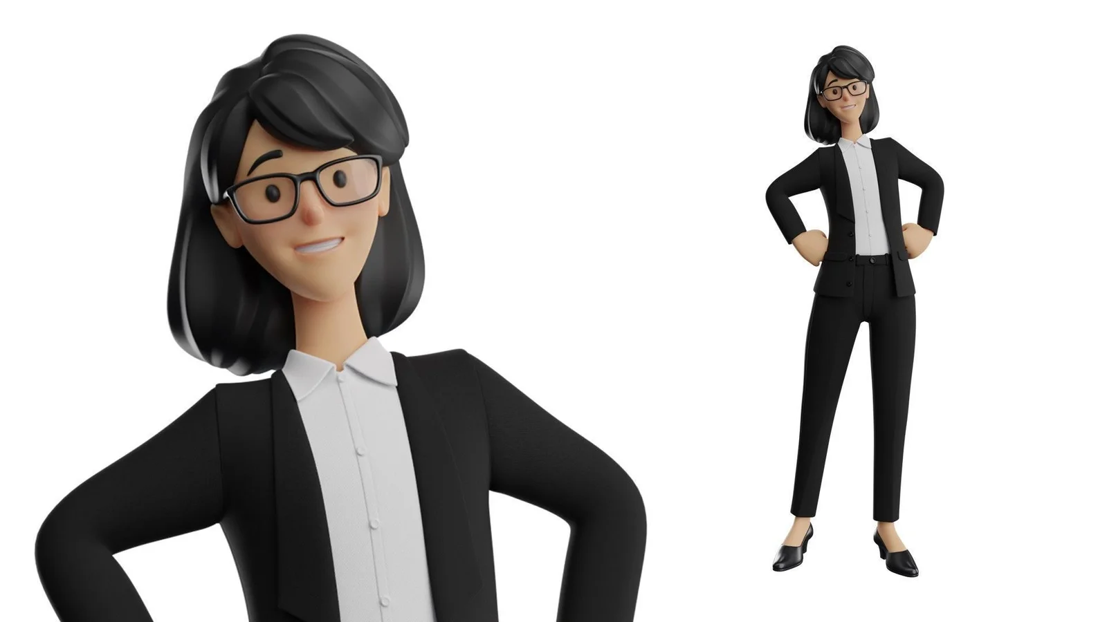 Office Secretary Woman : debout, mains sur les hanches