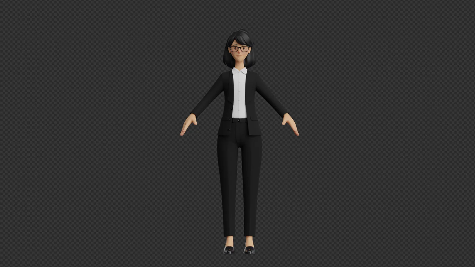 Office Secretary Woman : corps entier en pose A, vue avant