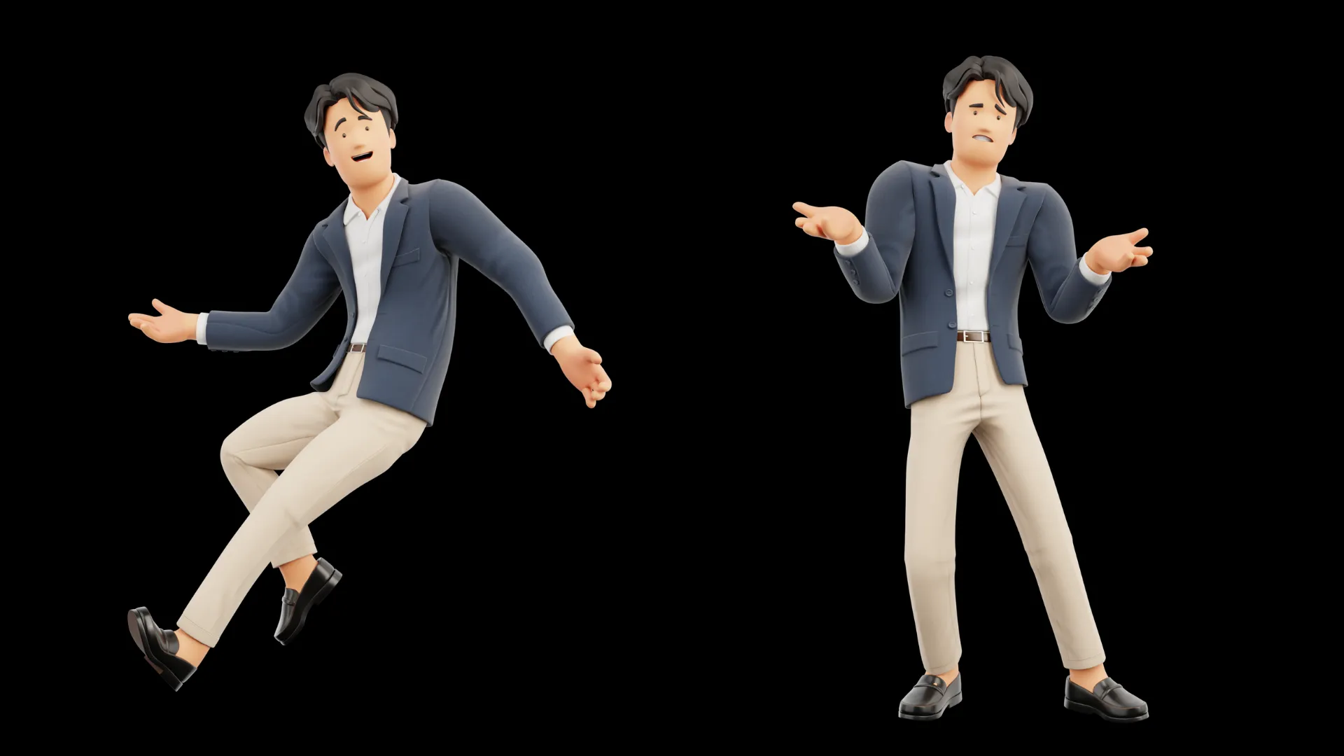 Cartoon Business Casual closeup render with a friendly expression