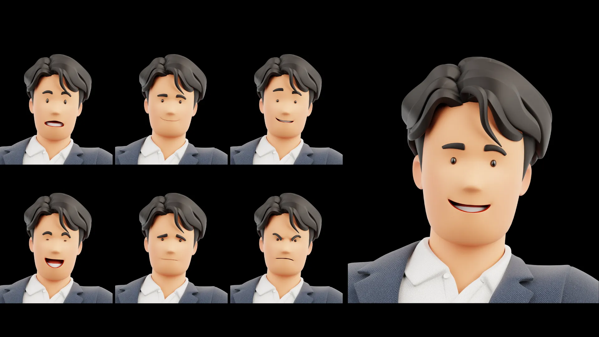 Cartoon Business Casual facial expression 1