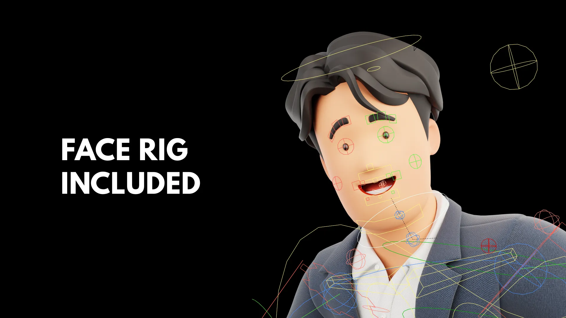 Cartoon Business Casual facial rig included