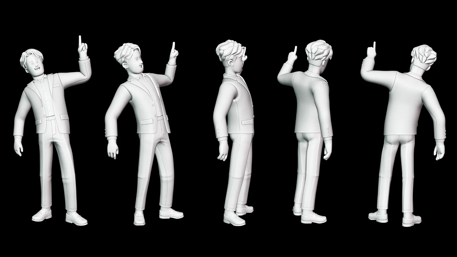Cartoon Business Casual grey clay model inspection