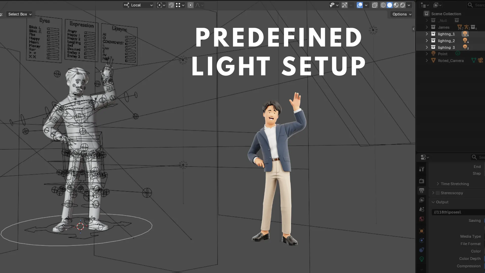 Cartoon Business Casual predefined lighting setup