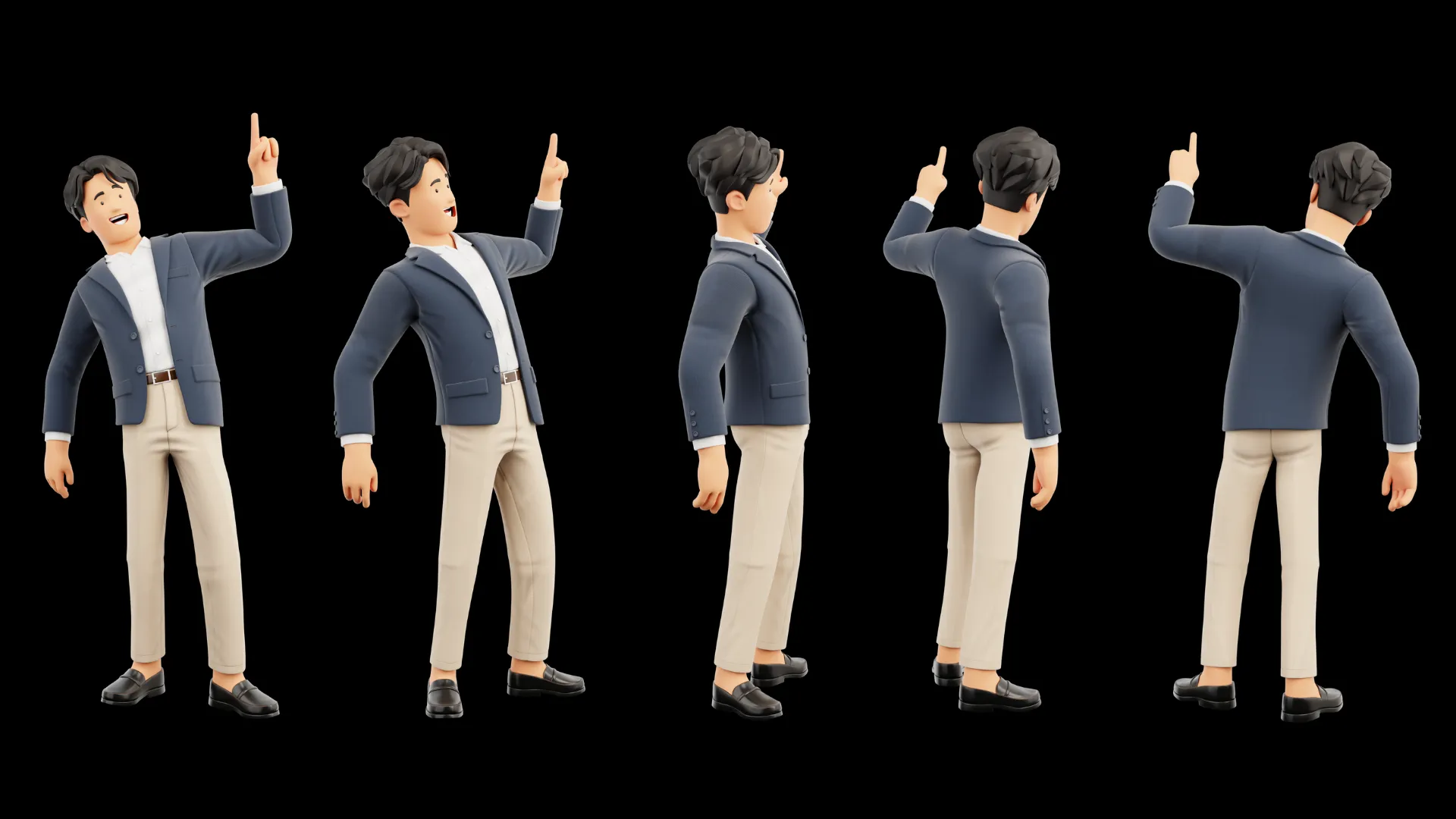Cartoon Business Casual finished full-body render