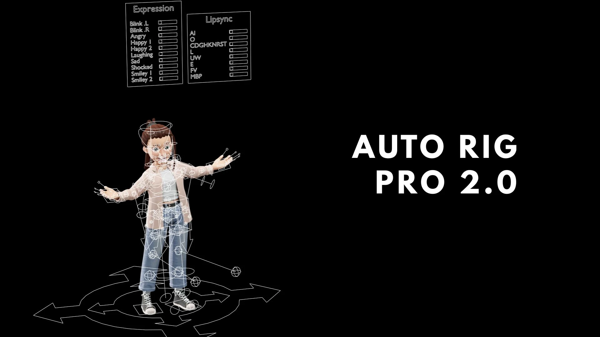 Cartoon Female Casual Streetwear Auto Rig Pro 2.0 setup