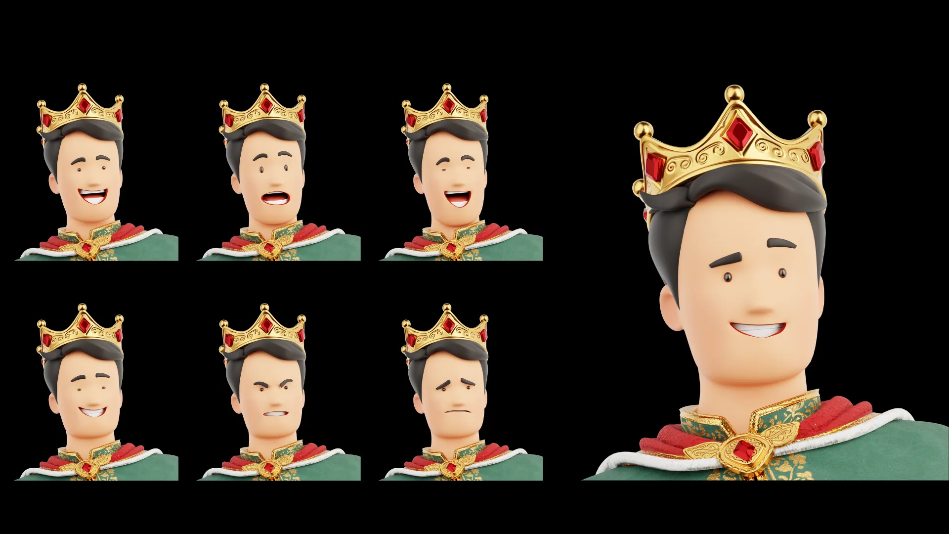 Cartoon King facial expression 1