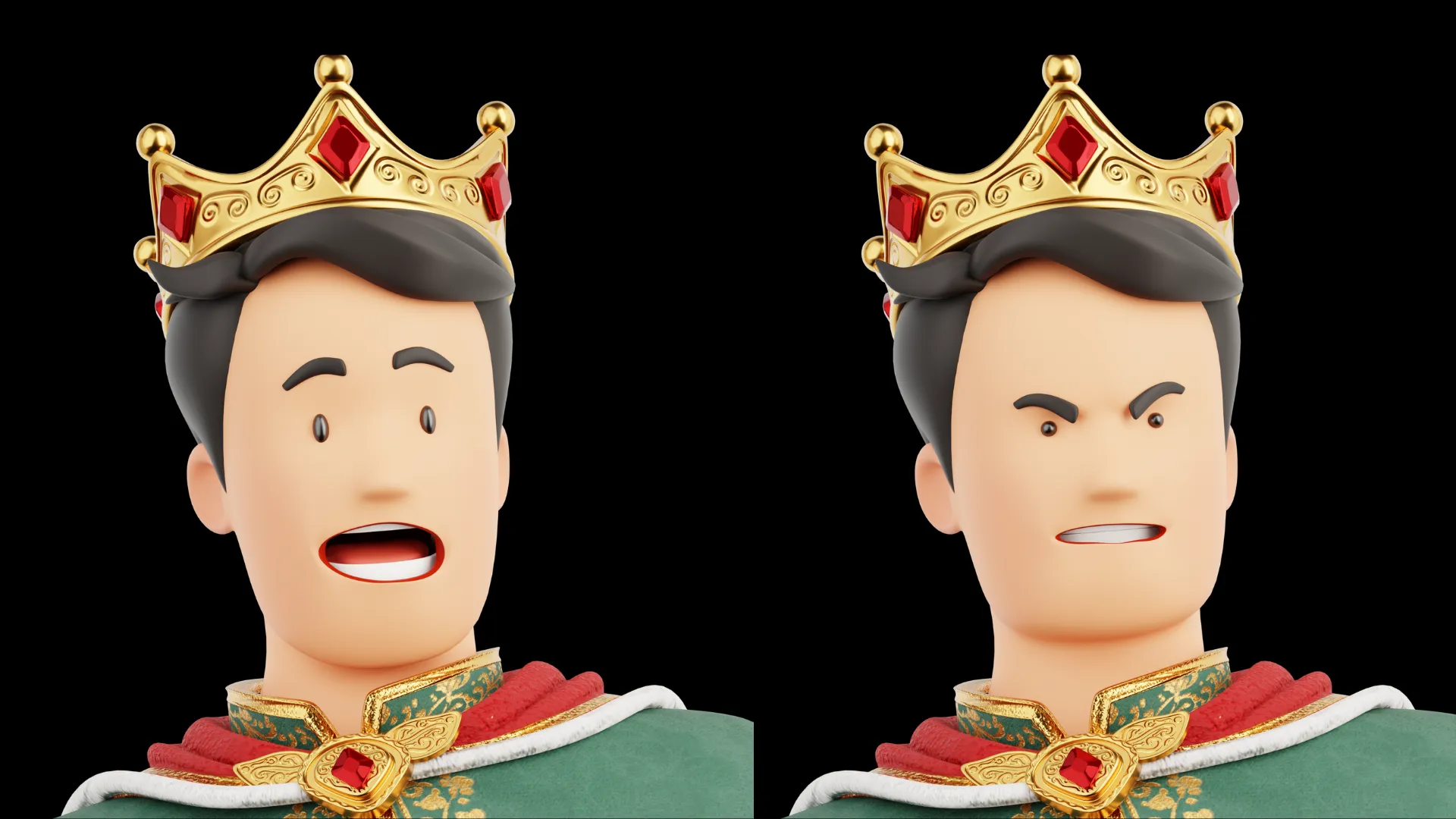 Cartoon King facial expression 3