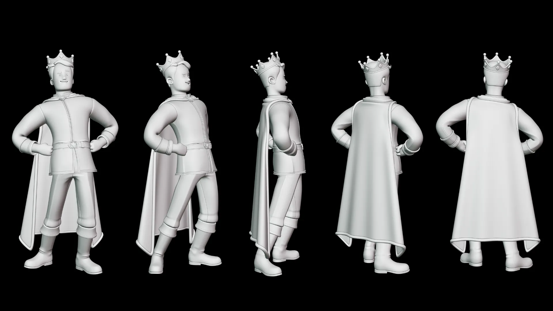 Cartoon King clay grey inspection preview