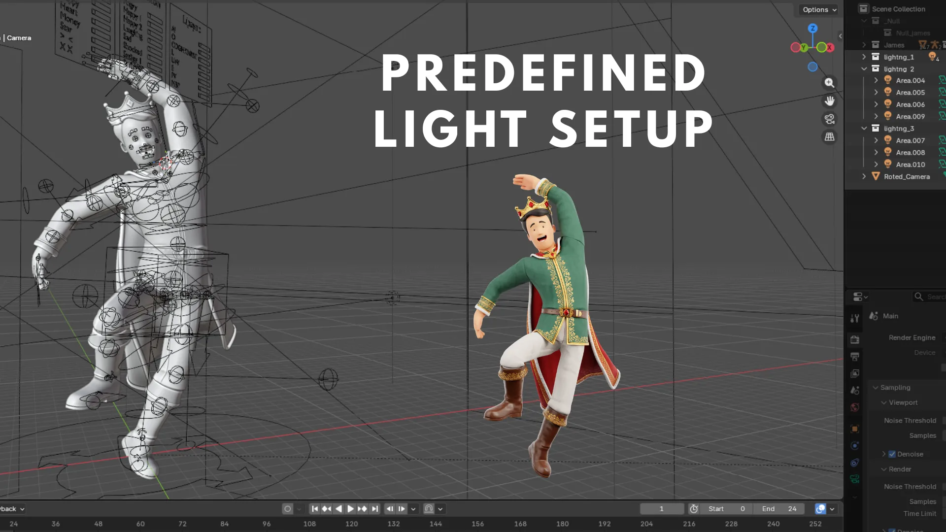 Cartoon King predefined light setup preview