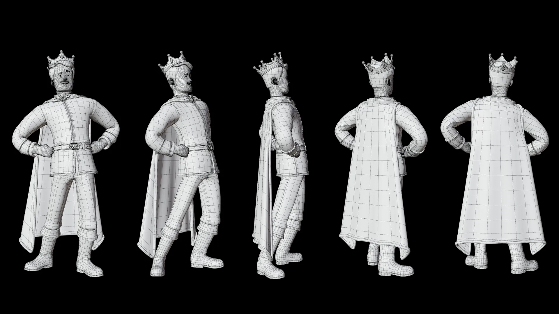 Cartoon King wireframe preview