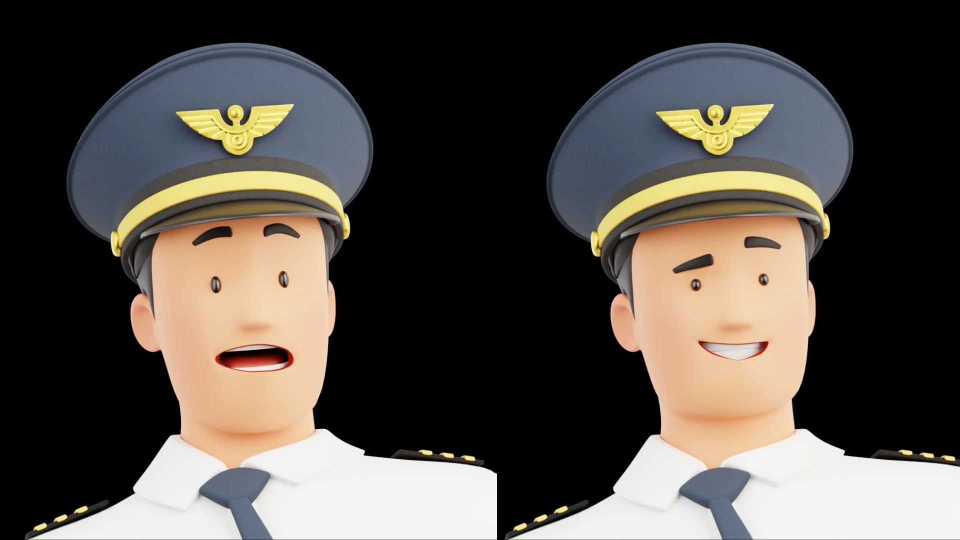 Cartoon Pilot facial expression 2