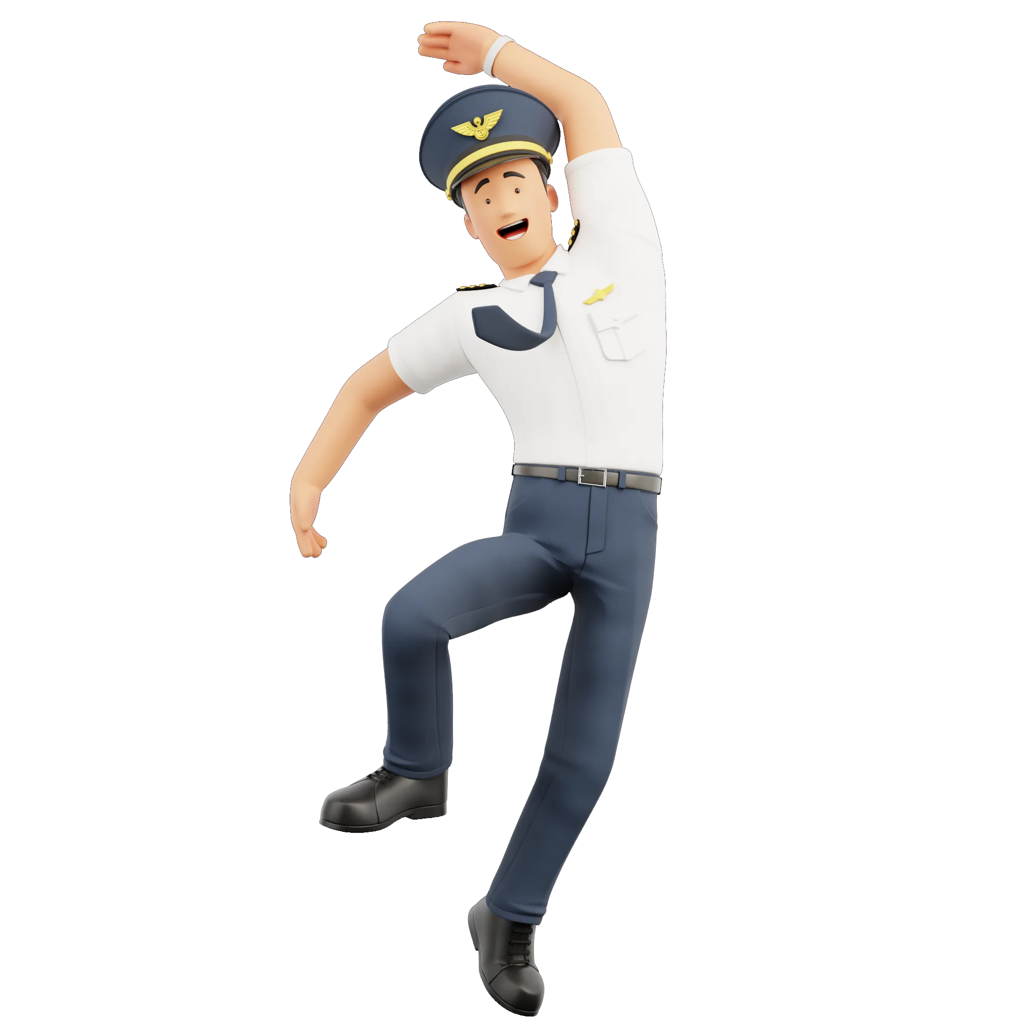 Cartoon Pilot 3D model pose 1