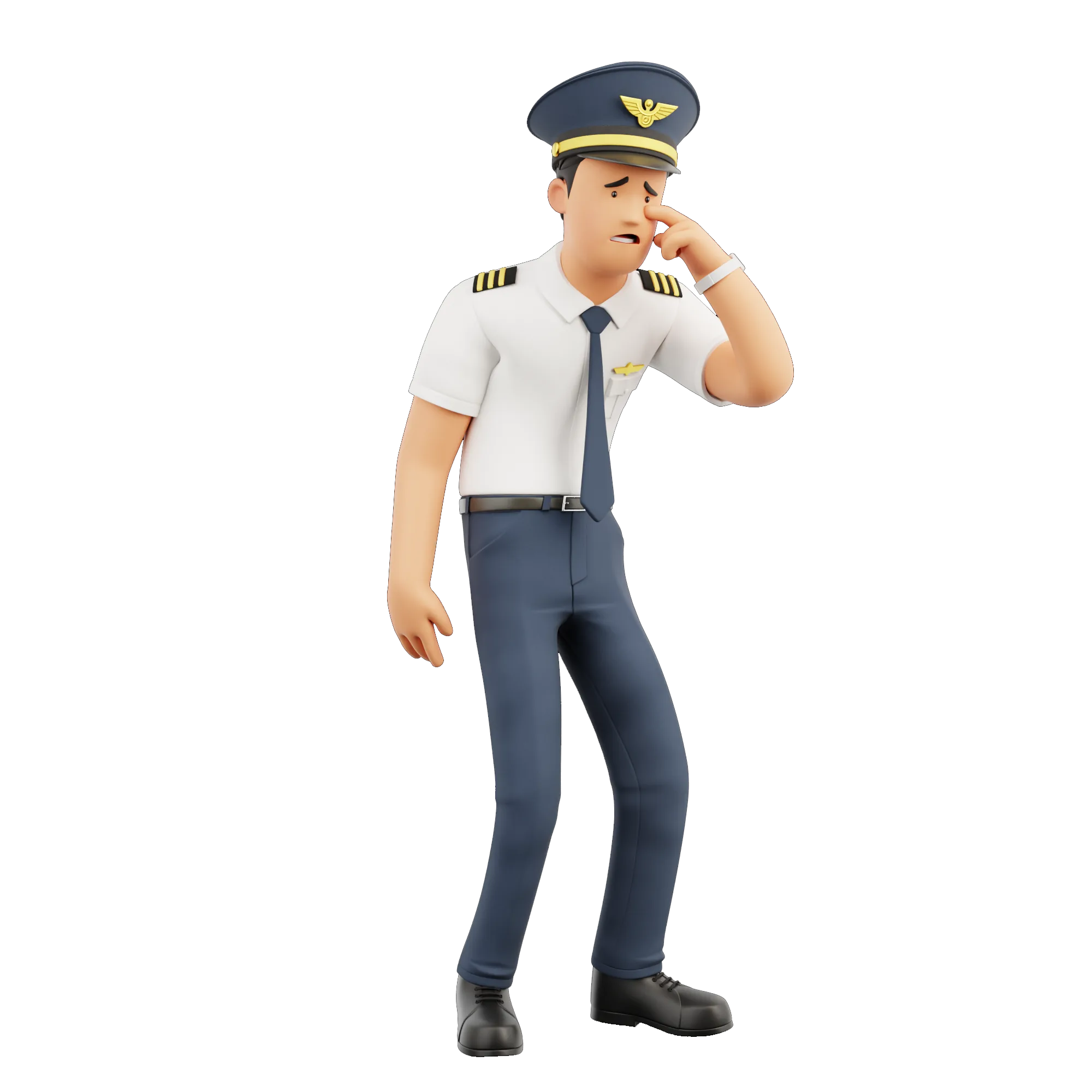 Cartoon Pilot 3D model pose 2